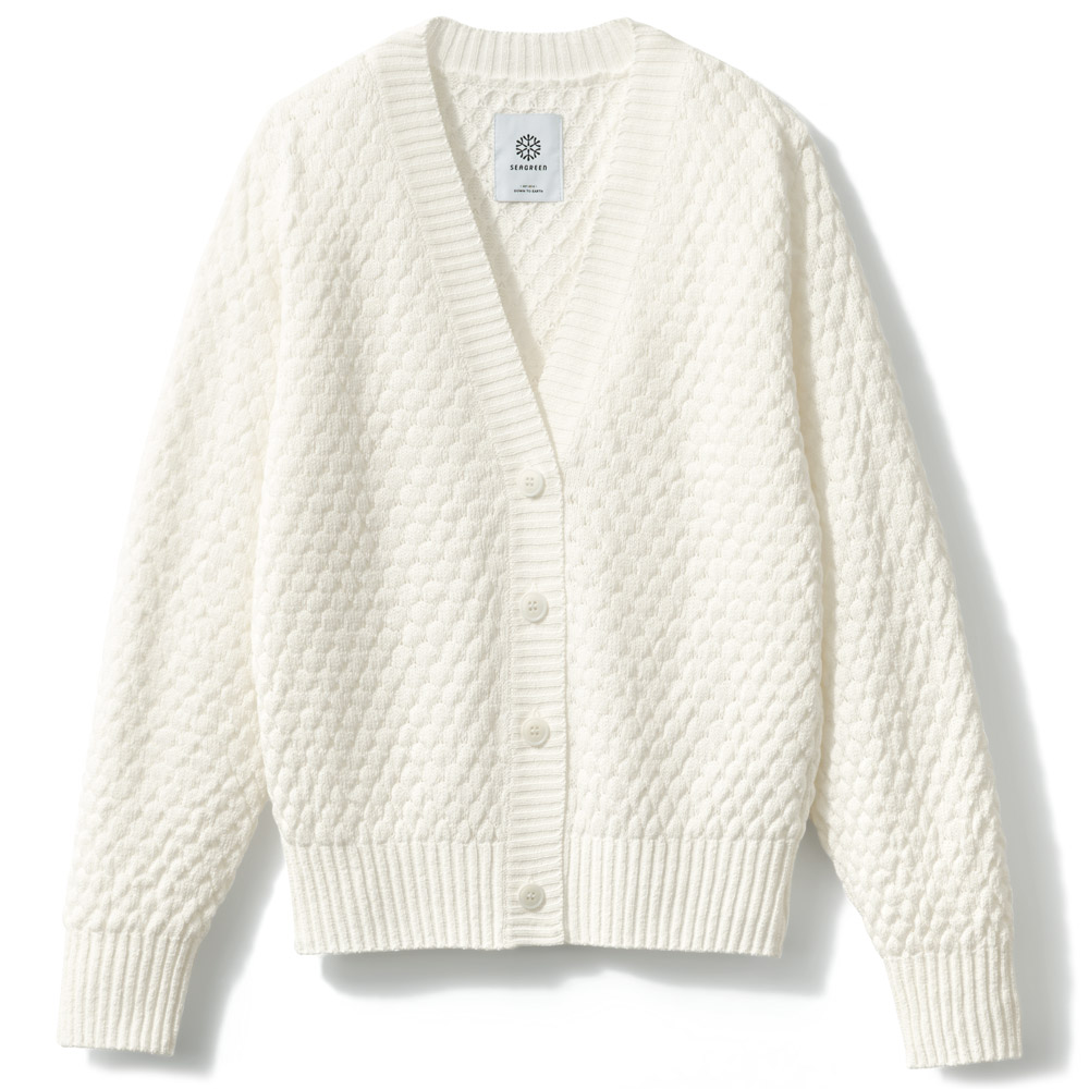 和紙混／ワッフルカーディガン