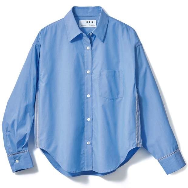 ストライプ切り替えブラウス