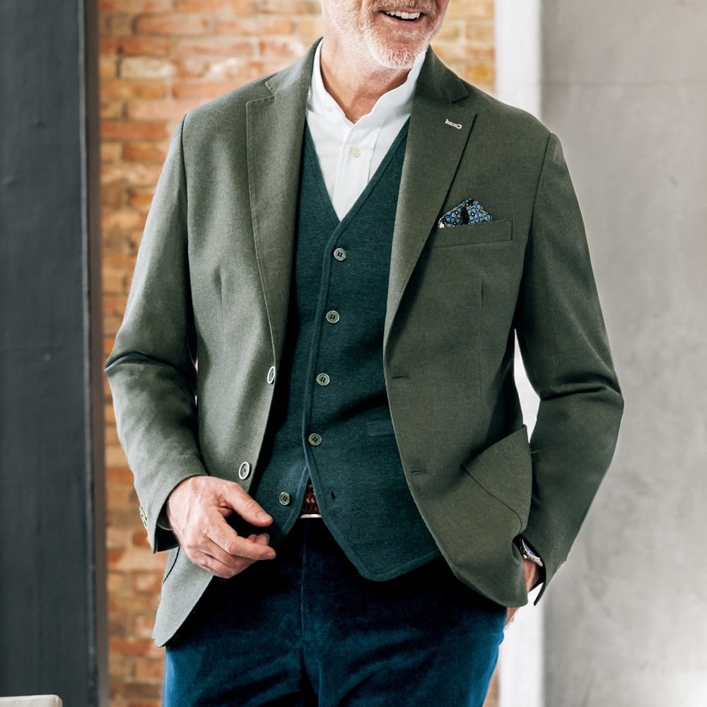 ウール混ストレッチ･アンコンジャケット