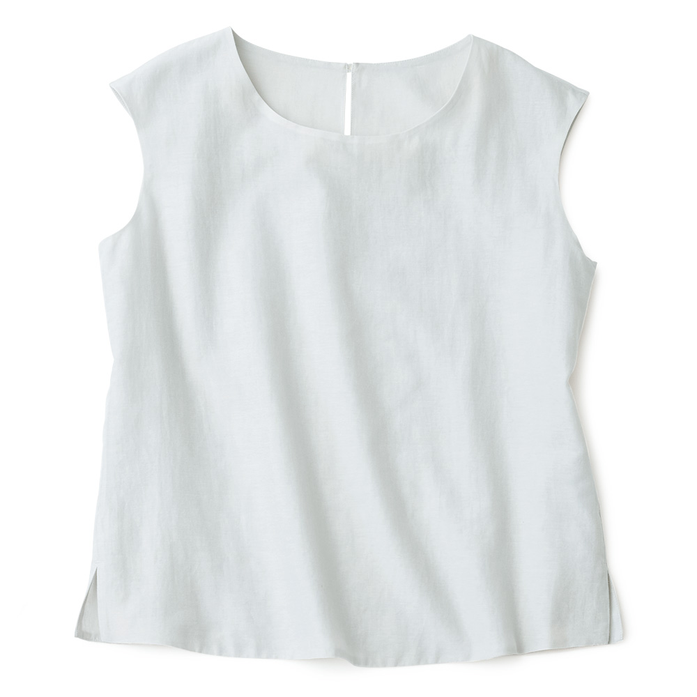 綿シルクフレンチ袖ブラウス