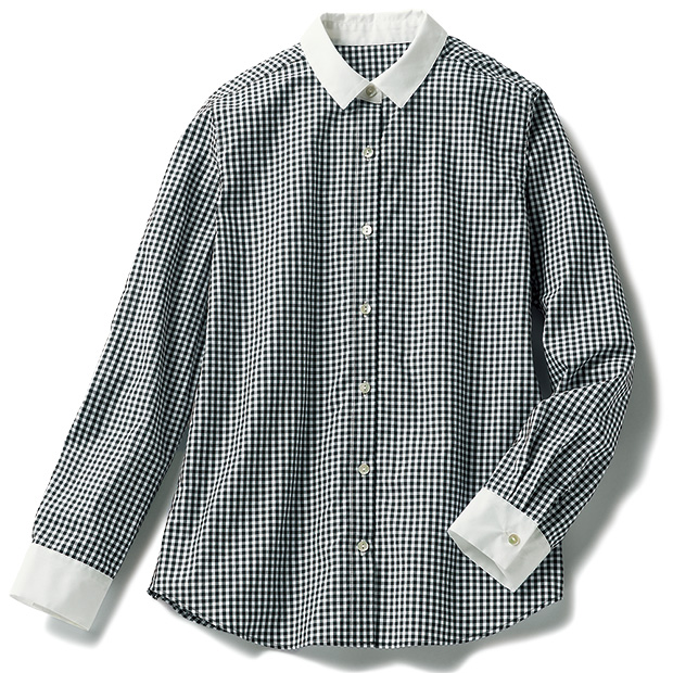 ギンガムチェック･クレリックシャツ