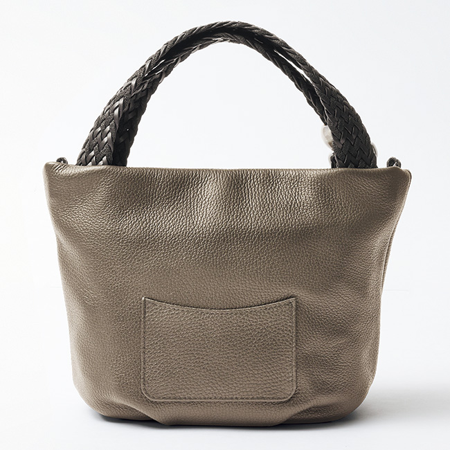 メッシュハンドルレザーバッグ