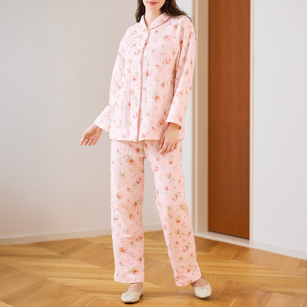 ソフトキルト風花柄パジャマ