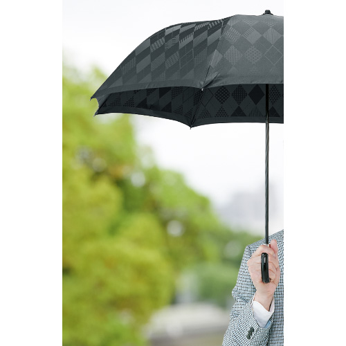 甲州織の折りたたみ晴雨兼用傘／紳士用