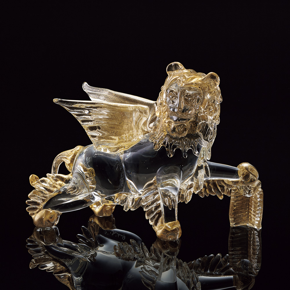 ムラーノガラスの金獅子