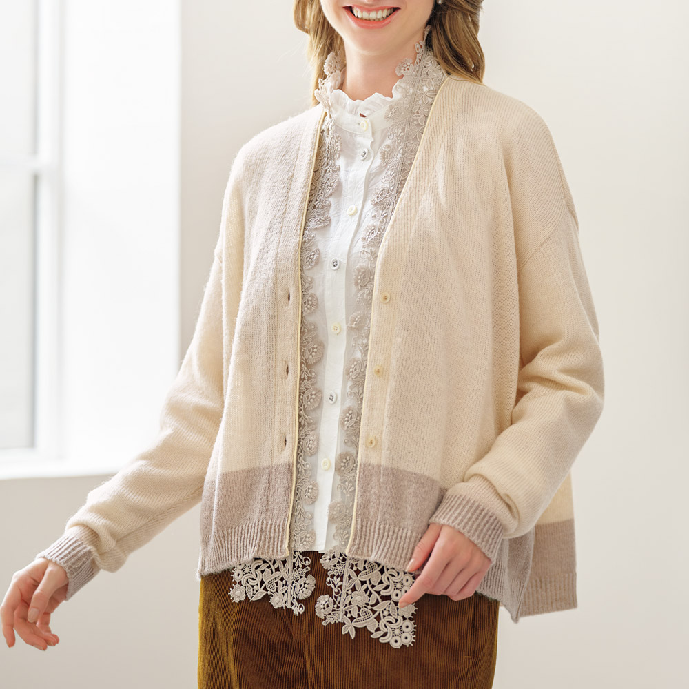 ウール混カーディガン