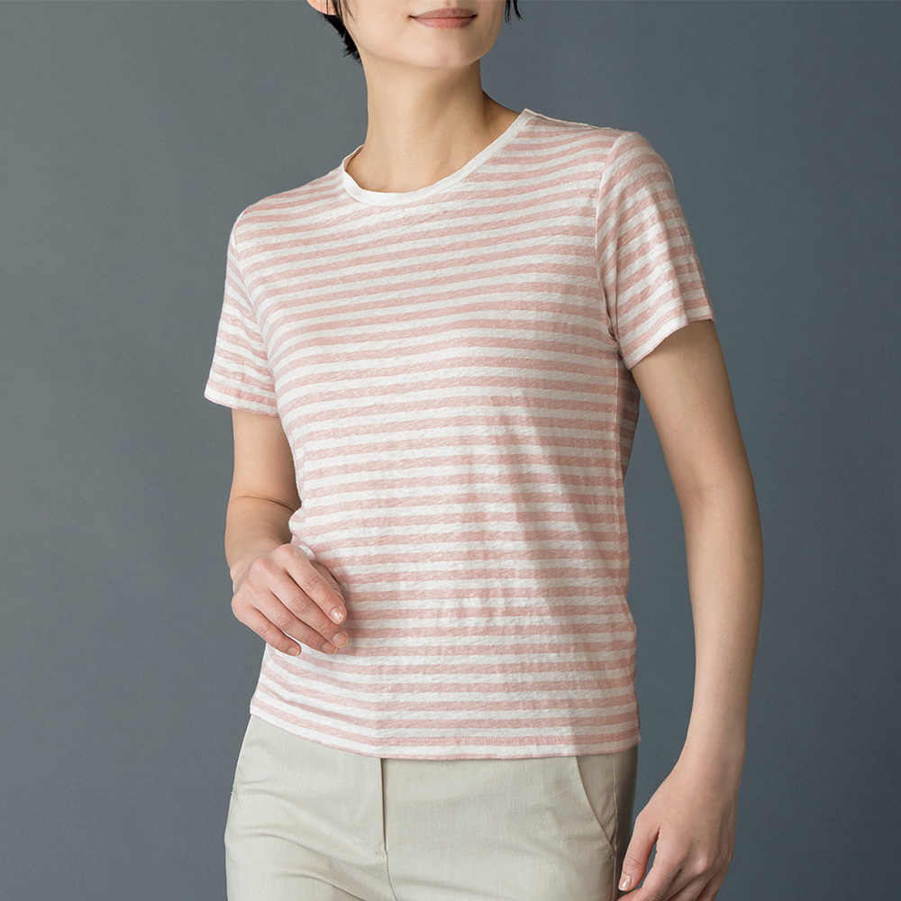ストレッチリネンTシャツ