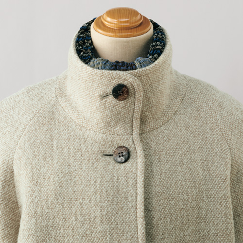 ハイランドウール・斜子織ラグランコート