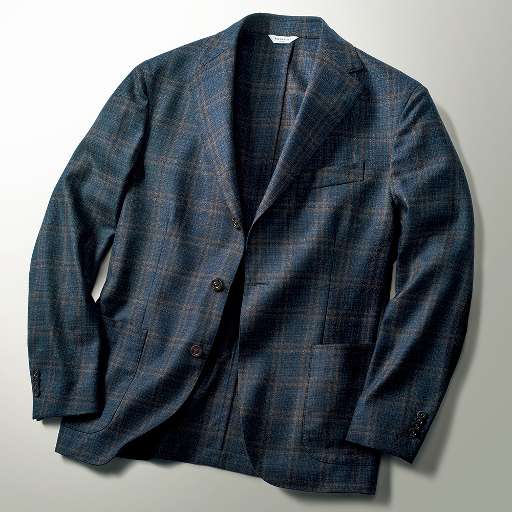 先染めオーバーチェック･ウールジャケット