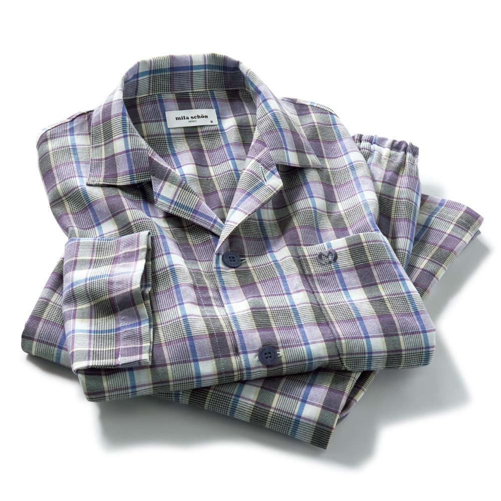 ツイル起毛・チェックパジャマ