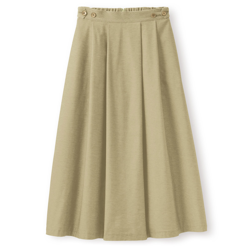 コットン混タックスカート