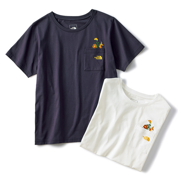 ショートスリーブフラワーロゴティー/2色セット