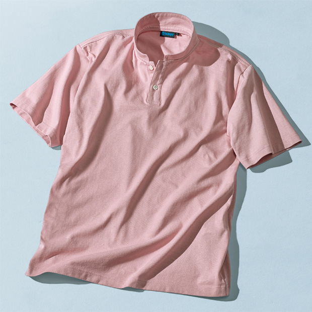 大人のスタンドカラーTシャツ