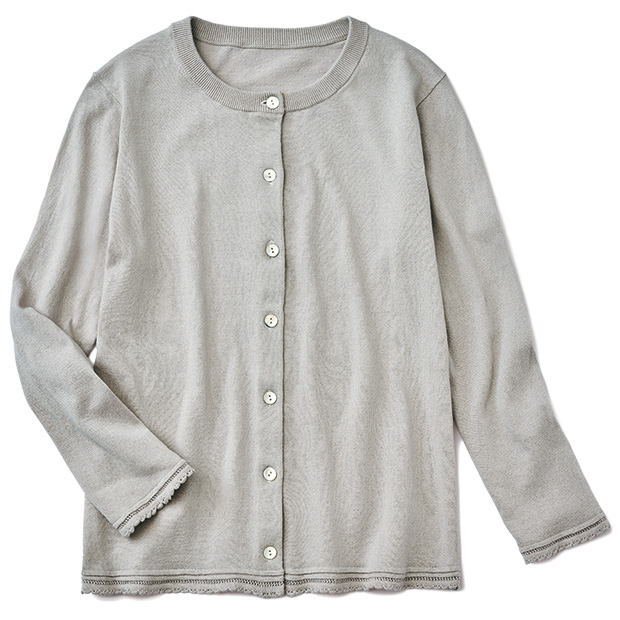 洗える綿麻カーディガン