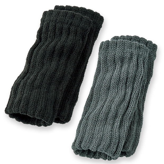 内側シルク混･暖かレッグウォーマー／2色セット