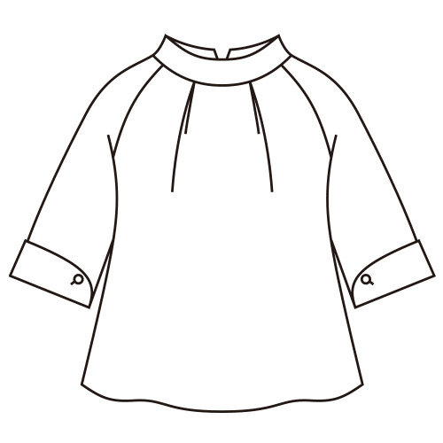 ギンガムチェックモックネックブラウス