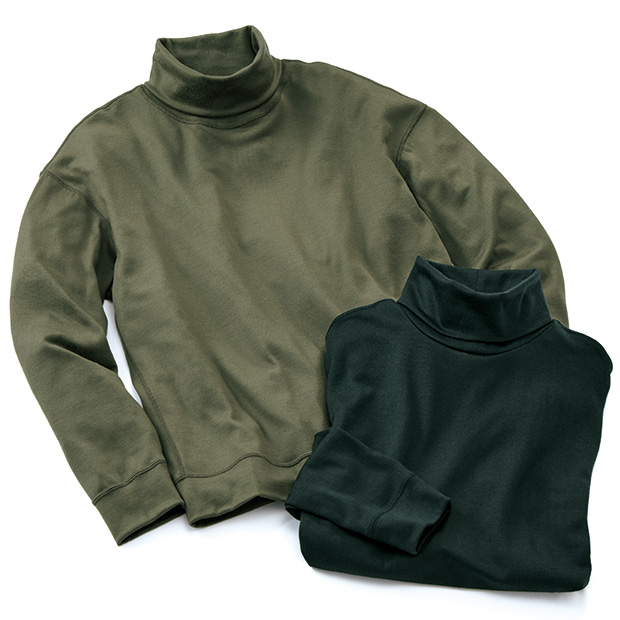 洗えるウールタートルネックプルオーバー