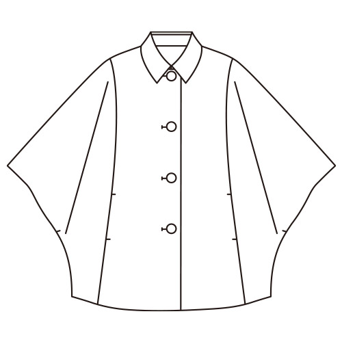マント風一枚仕立てコート/当社限定モデル