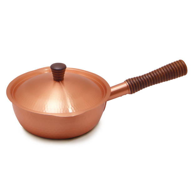 純銅製雪平鍋／蓋付き