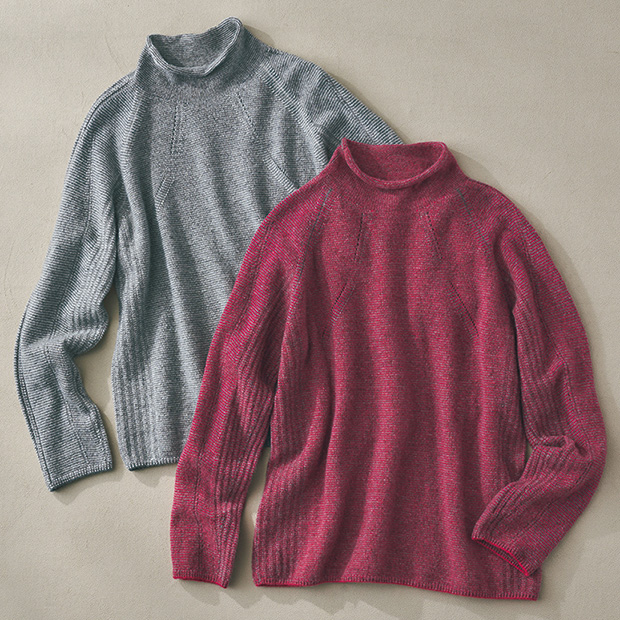 カシミヤハイネックニットプルオーバー
