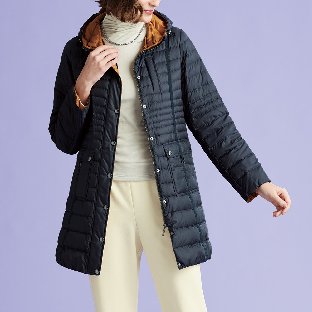 配色使いダウンコート