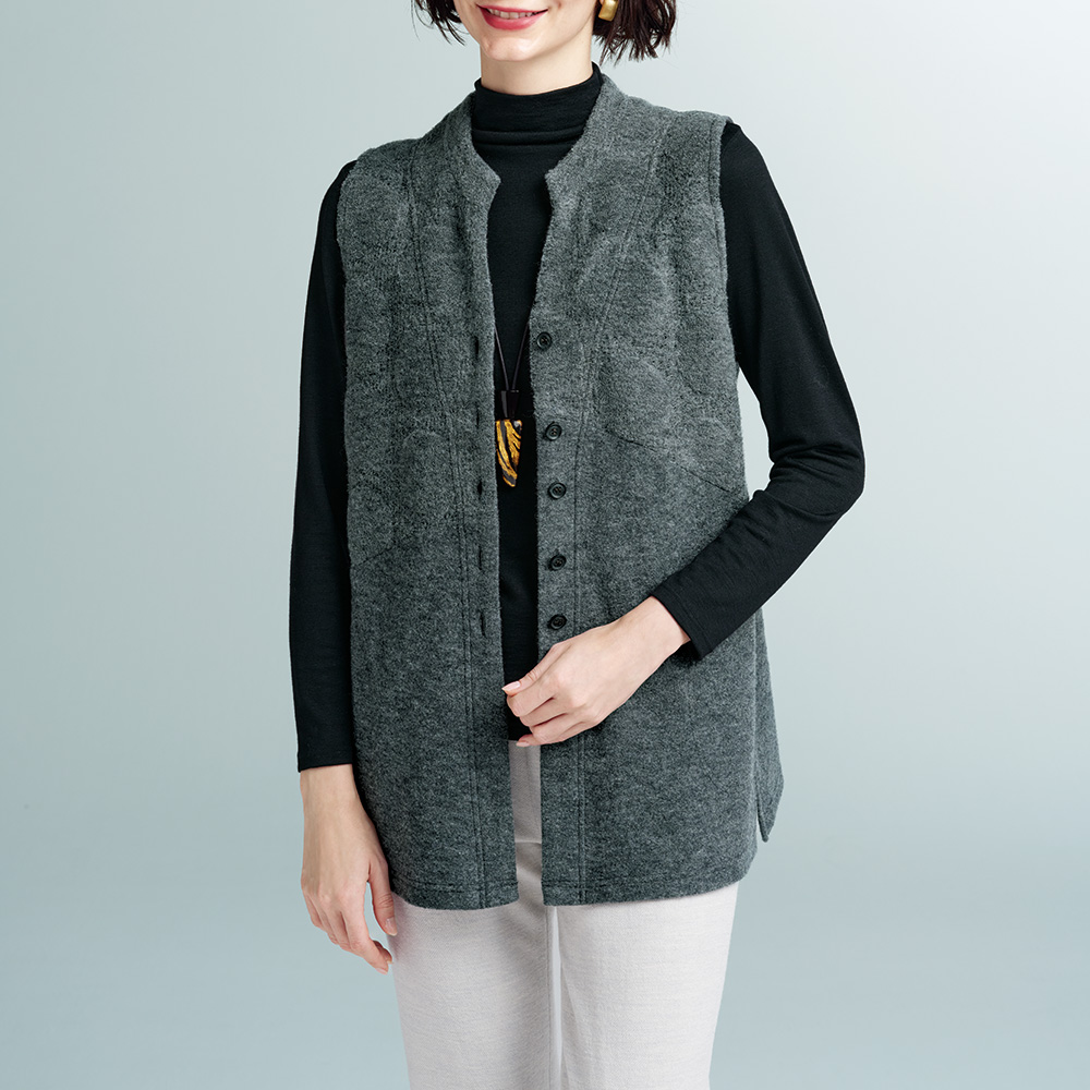 前開きふんわりジレ