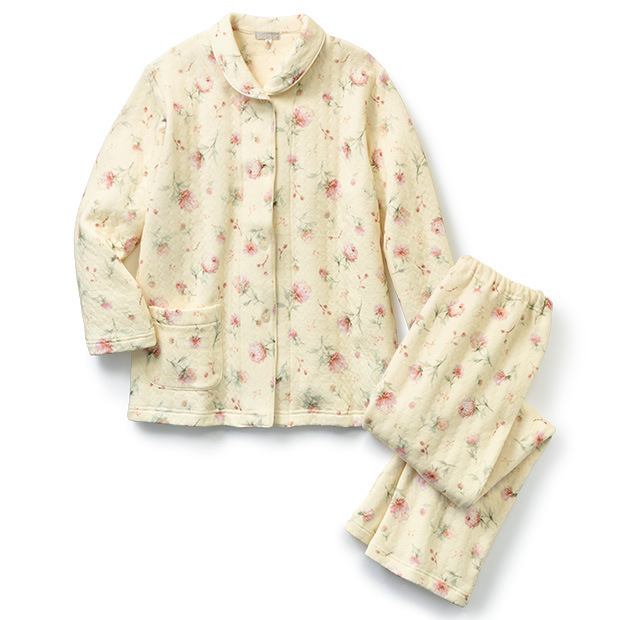 ソフトキルト風花柄パジャマ