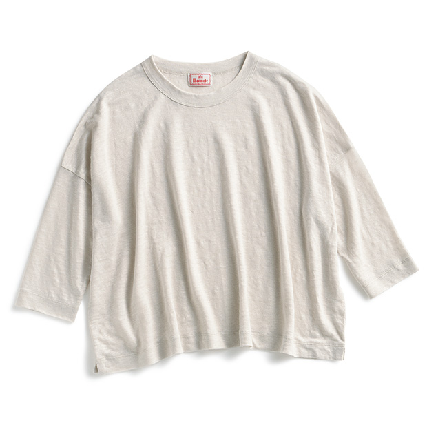 ベルギーリネン七分袖Tシャツ