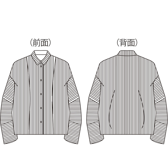コットン総ピンタック長袖ブラウス