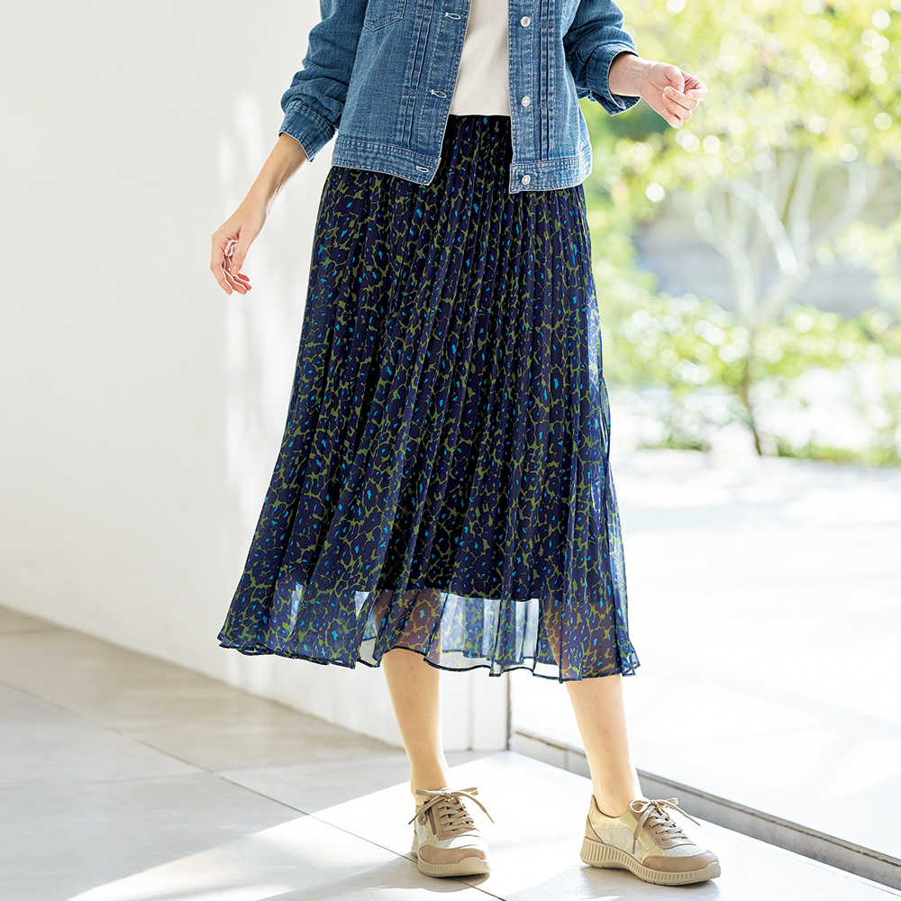 プリントプリーツスカート