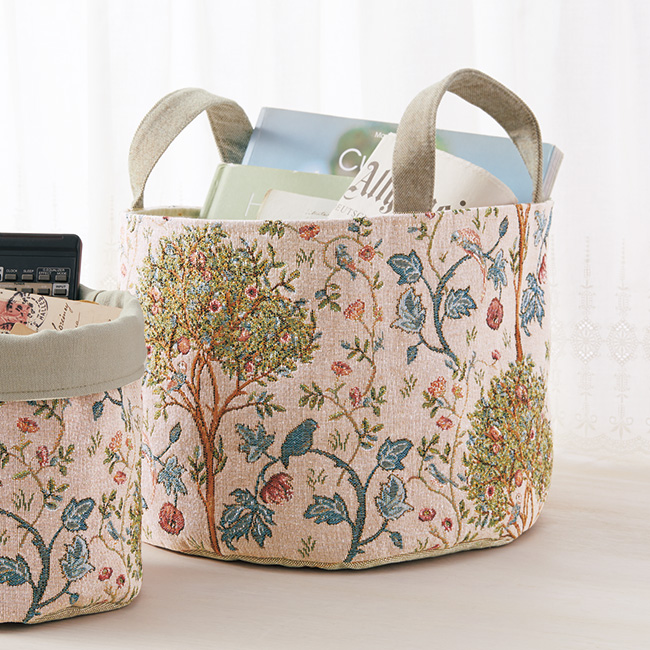 ゴブラン織インテリアバスケット大