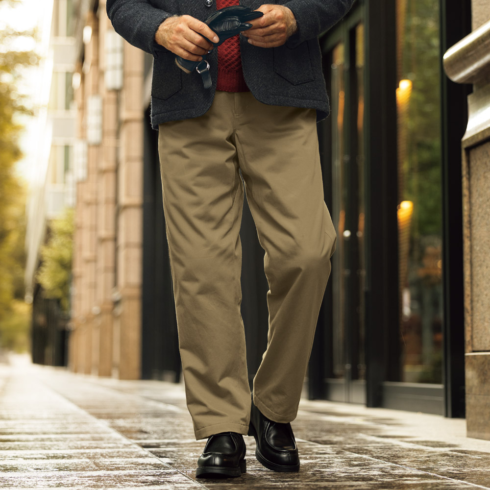 裏起毛イージーチノパンツ