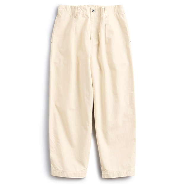 コットンヘリンボーンツイルタックパンツ