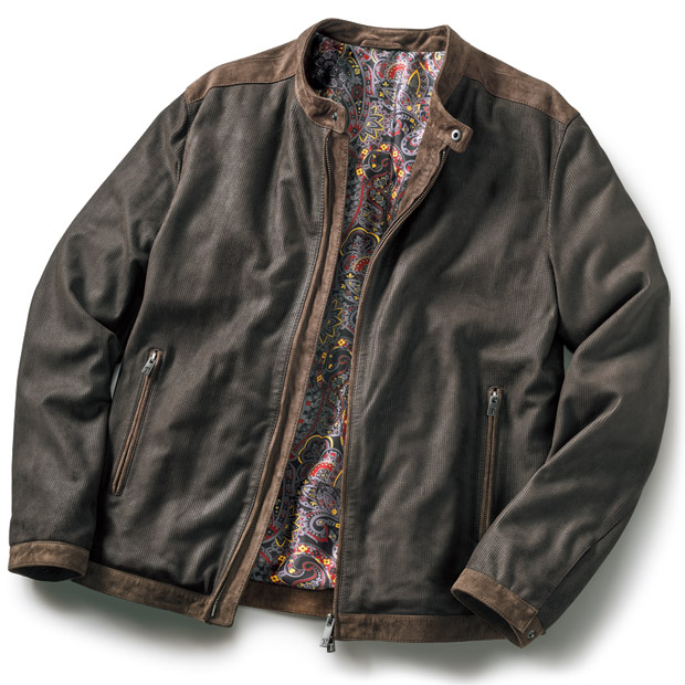 型押しゴートスウェード･中わたジャケット