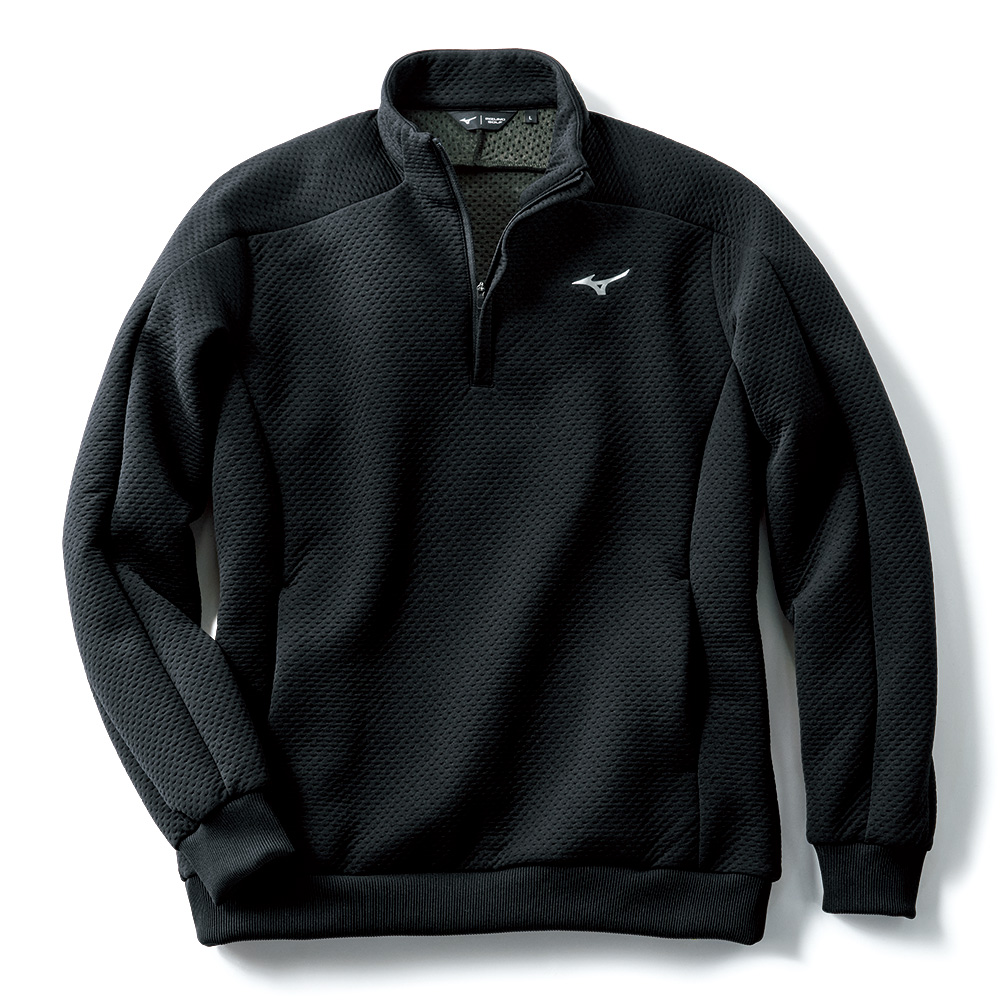 ブレスサーモ・リップルキルトハーフジッププルオーバー