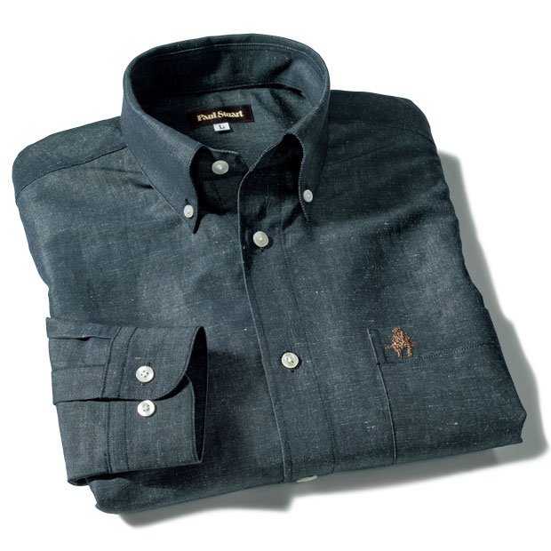 綿麻ダンガリー長袖シャツ