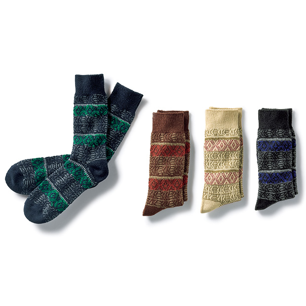 フェアアイル柄･カジュアルソックス／4色セット