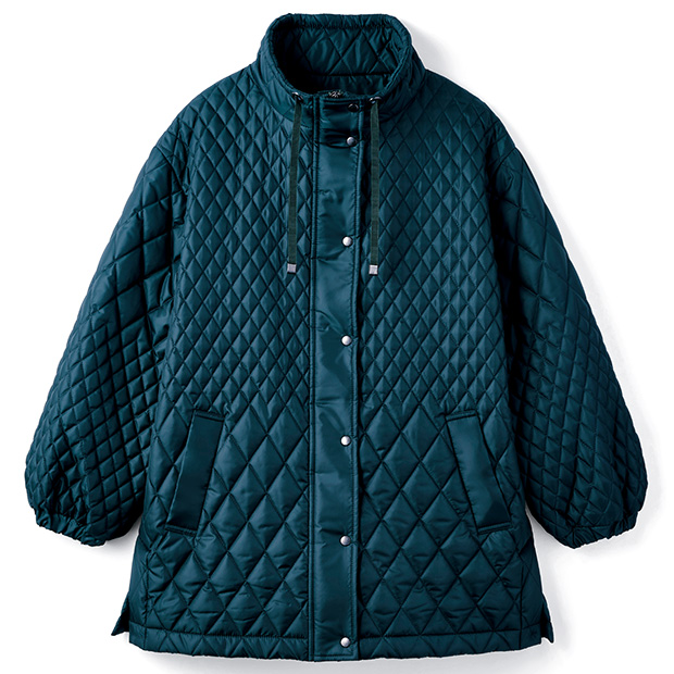 変形ダイヤ柄キルティングジャケット