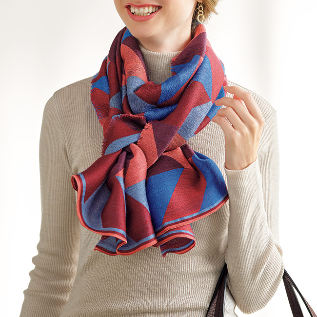 ウールシルク･ジャカードストール