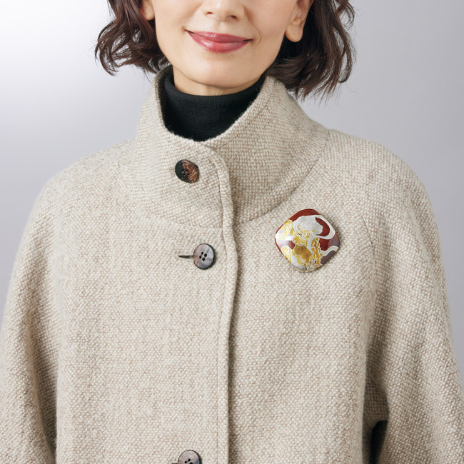 風神・雷神ブローチ