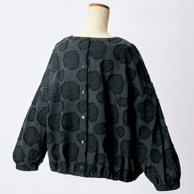 ローズ柄ジャカードデザインブラウス