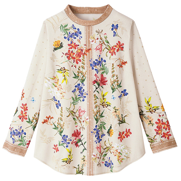 フラワー柄プリントプルオーバー