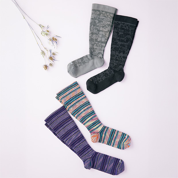 抗菌防臭 綿混着圧ソックス／4種セット