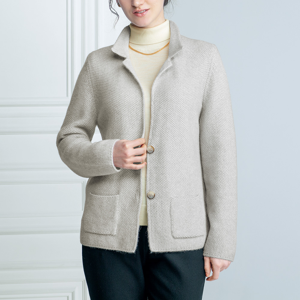 アルパカ混･ソフトニットジャケット