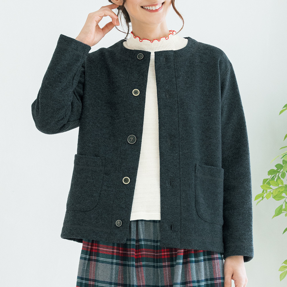 縮じゅうウール混ジャケット
