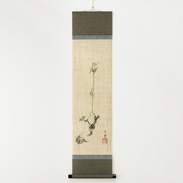 軸アート「蛙の放下師」