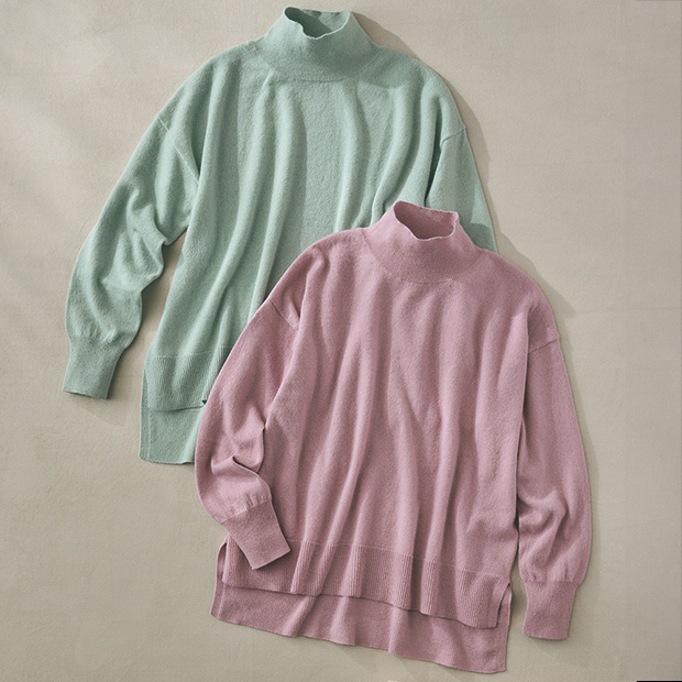 カシミヤハイネックプルオーバー