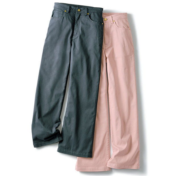 ストレッチ･カラーワイドパンツ