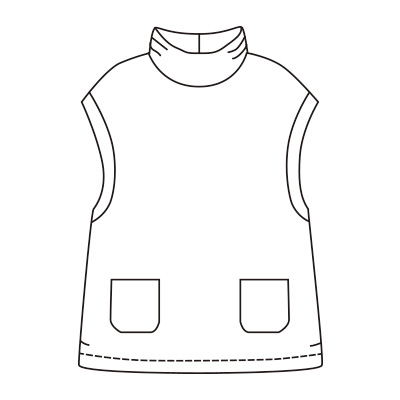 ポケット付きウール混ベスト