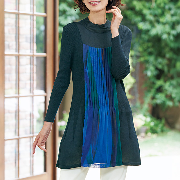 ハコフデ染め使いのデザインプルオーバー